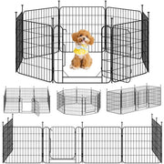 Yaheetech : enclos pour chien sûr et modulable, composé de 8 éléments, 60 cm – Noir mat – Métal