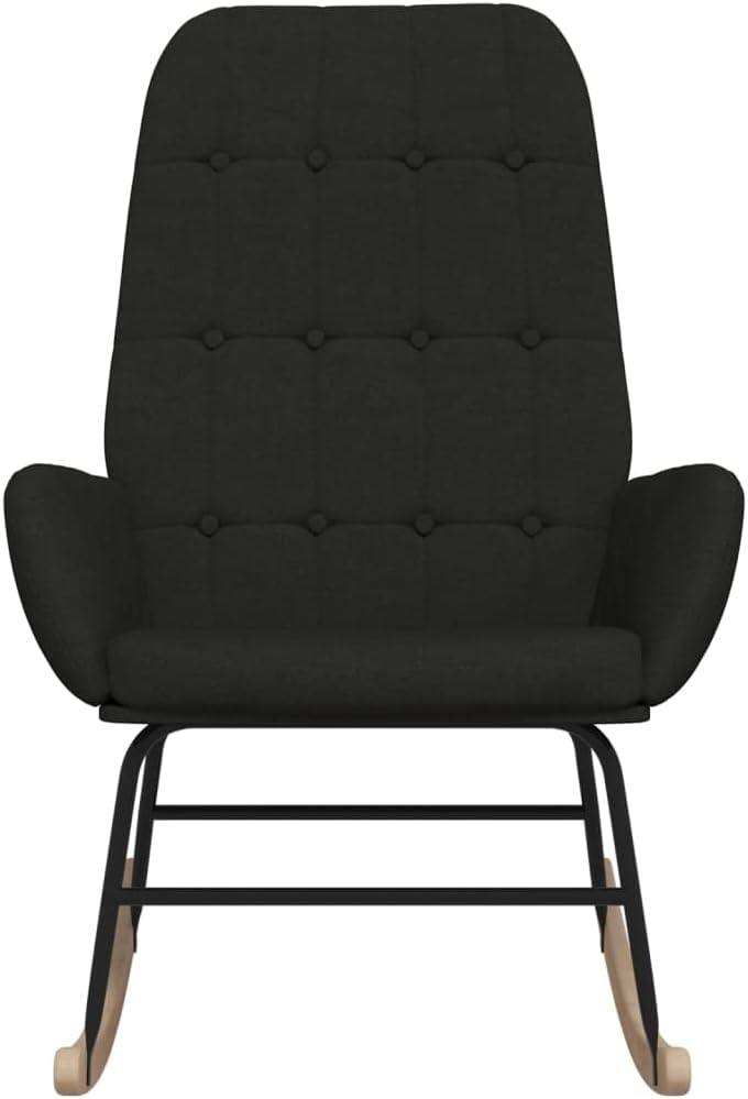 Fauteuil à bascule VidaXL avec revêtement en tissu - Noir - 70 x 79 x 101 cm