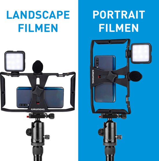 Grundig Smartphone Video Rig - Poignée - Noir/Rouge