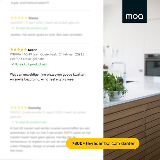 MOA Pizzarette - Four à Pizza - Pizza La Casa - 6 personnes - plaque de cuisson en acier inoxydable - Terracotta - P06