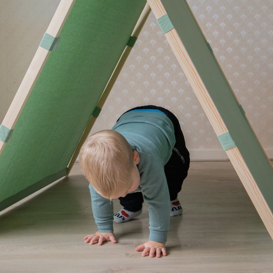 Sunny Como Play Tent Green - Tente Wigwam Tipi pour enfants - Poteaux en bois FSC - 123x106x107cm