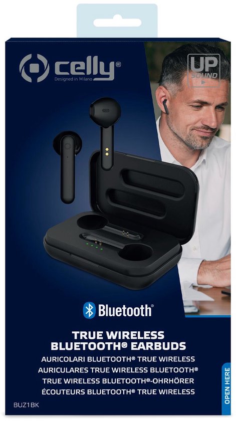 Écouteurs sans fil Celly Buz - Écouteurs intra-auriculaires - Bluetooth - Noir
