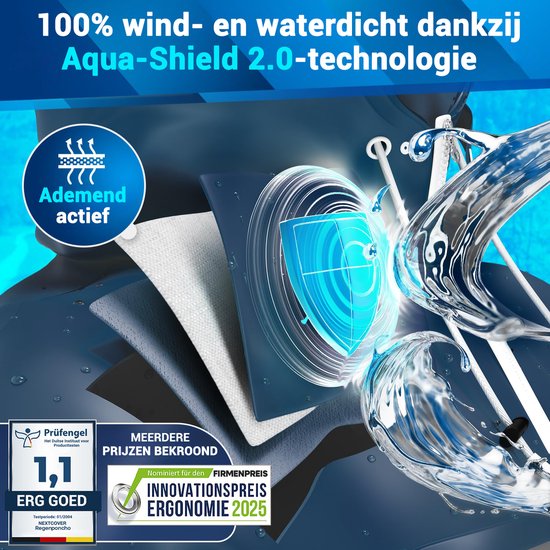 Nextcover Poncho de pluie pour femmes et hommes | Cape de pluie avec technologie AquaShield 2.0, coupe-vent et imperméable | Idéal pour le cyclisme, la randonnée et la pêche | Poncho de vélo pour adultes Unisexe | Poncho
