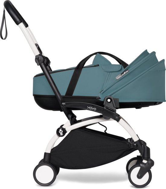 Nacelle de voyage Babyzen YOYO, Aqua - La nacelle comprend un matelas double épais, une coque aérée et un pare-soleil - Nécessite un châssis YOYO2 (vendu séparément)