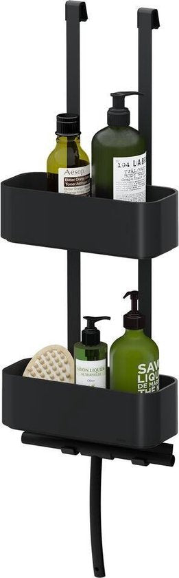 Tiger 2-Store - Support de douche à suspendre 25 cm - Sans perçage - Noir
