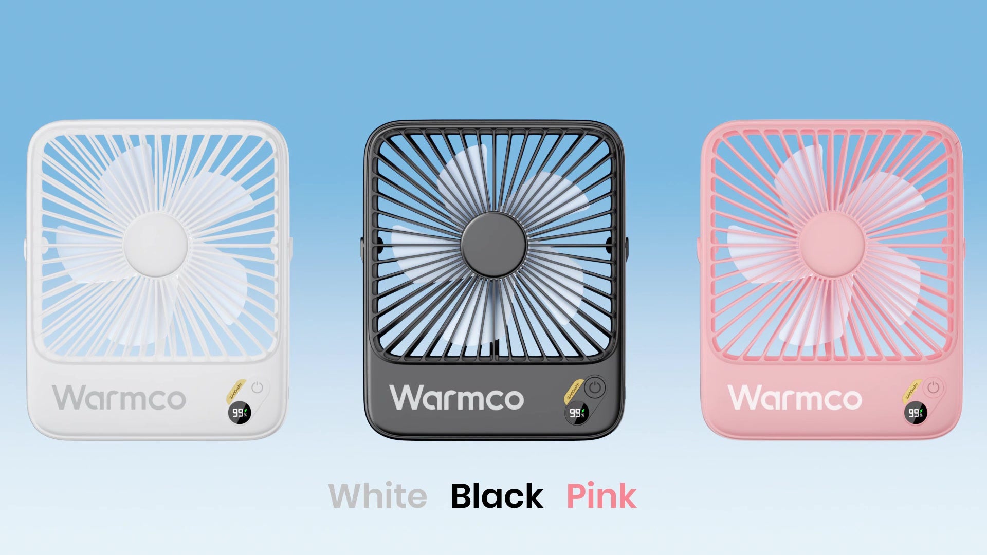 Ventilateur portable Warmco D3 - 7 pouces - 10 000 mAh