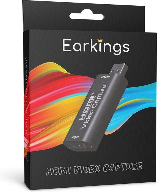 Clé de Capture HDMI vers USB - EarKings - Compatible PlayStation, Xbox, Nintendo, Windows, MAC - noir