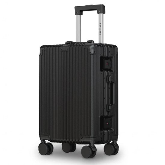 Valise cabine TRVLMORE Premium - 54 x 35 x 22 cm - Roulettes pivotantes à 360° - Double serrure à combinaison TSA - Polycarbonate - Sans fermeture éclair - 40 litres - Noir
