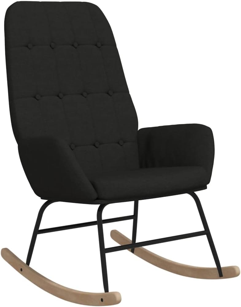 Fauteuil à bascule VidaXL avec revêtement en tissu - Noir - 70 x 79 x 101 cm