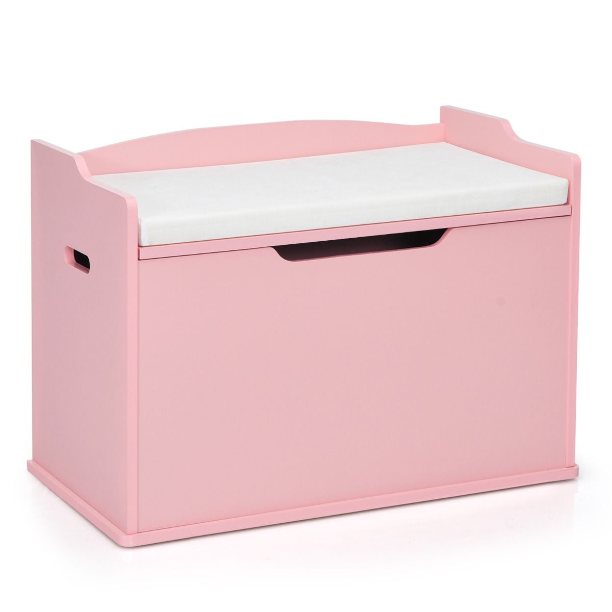 Coffre à jouets Coast avec couvercle rabattable - charnières de sécurité - poignées intégrées - rose - 74 x 39 x 52 cm