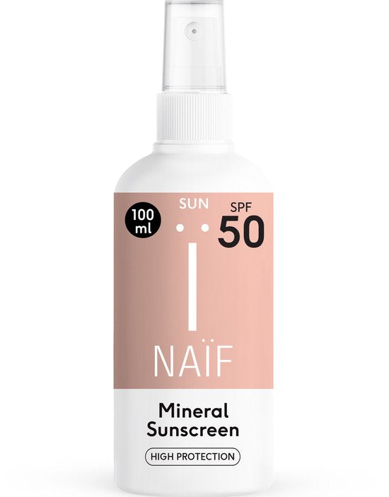 Naïf - Spray solaire minéral - Bébés et enfants - SPF 50 - Parfumé - Protection UVA/UVB - 100 ml