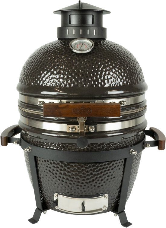 Grizzly Grills Kamado Elite Compact – Ø 33 cm / Ø 13 pouces – Barbecue au charbon de bois - Kamado - livré avec un support pour plaques et une pelle à cendres