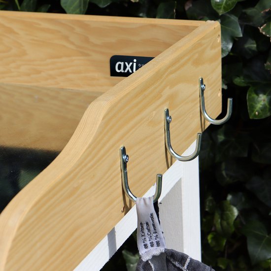 Table de jardin AXI avec étagères de rangement, marron/blanc - Table de jardin pratique avec plan de travail en zinc