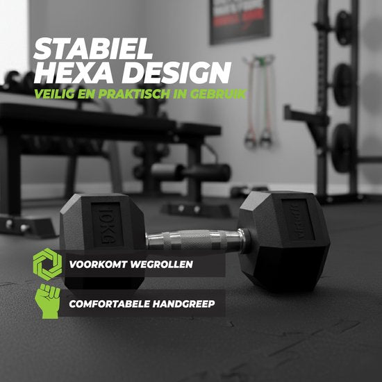 VirtuFit Hexa Dumbbell Pro - 7 kg - Haltère hexagonal - Durable et résistant - Musculation - Poids - CrossFit & Fitness - Convient aux débutants et aux professionnels - Vendu à l'unité