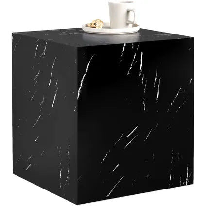 Table basse Lasley de tectake – Aspect marbre – MDF – 45 x 45 x 50,5 cm