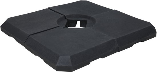 Pied de parasol AXI en 4 parties, à remplir – Noir – 99 x 99 x 10 cm - Pour parasols suspendus jusqu'à 2,5 x 2,5 m ou d'un diamètre de 3 m – Avec poignée – Plastique