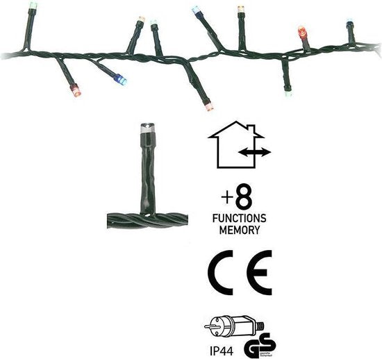 Guirlande lumineuse de Noël à micro-grappes - 1 000 LED - Multicolore - 20 mètres - 8 modes