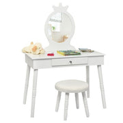 Coast Table de maquillage pour enfants - Avec tiroir - Tabouret inclus - Blanc