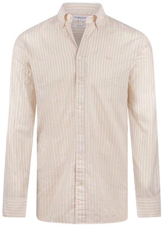 Chemise McGregor en coton et lin à rayures écru - Taille XL - Homme