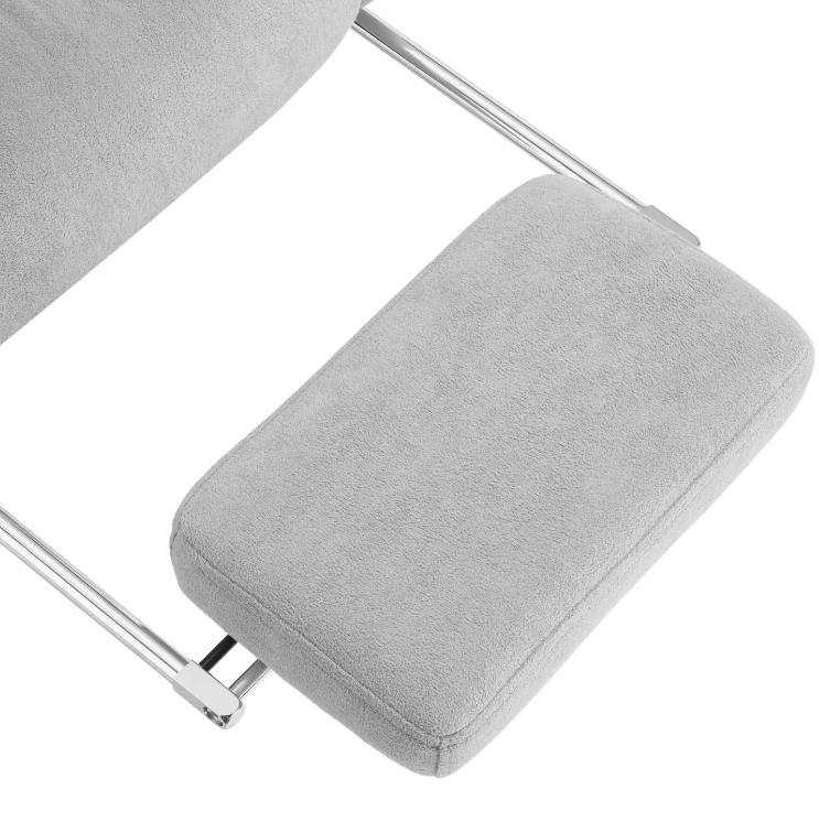 tectake Siège de bureau Jillien avec repose-pieds - Ergonomique - Velours - Gris