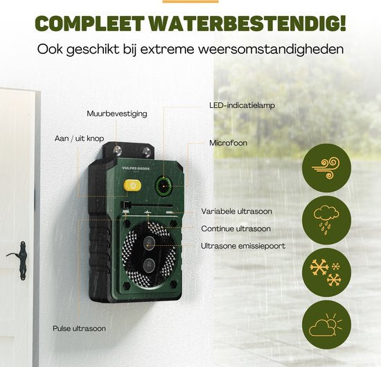 Vulpes Goods® Pets - Dispositif anti-aboiement à ultrasons PRO - Dresseur de luxe - Rechargeable - Fonctionnement automatique - Pas de choc - Résistant à l'eau - Pour tous les chiens - Intérieur et extérieur - Portée de 15 m - 3 étapes - Anti-aboiement -