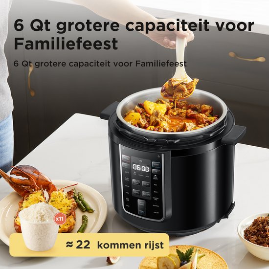 Autocuiseur Midea - MY-CS6037WP - 13 programmes - capacité de 6 L - 9 niveaux de sécurité