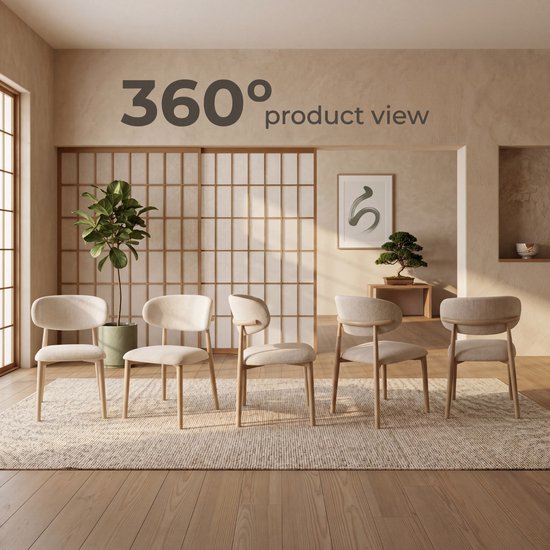 Chaises de salle à manger Bayt Japandi - Lot de 2 - Beige
