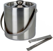 Seau à glace Ceruzo en acier inoxydable - avec barre à glace - Double paroi - Acier inoxydable - 15 cm x 18,5cm -.