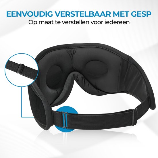 PurelyGoods® Masque de sommeil Bluetooth 5.3 - Masque de sommeil pour les yeux - 3D - 100% occultant - pour femmes et hommes