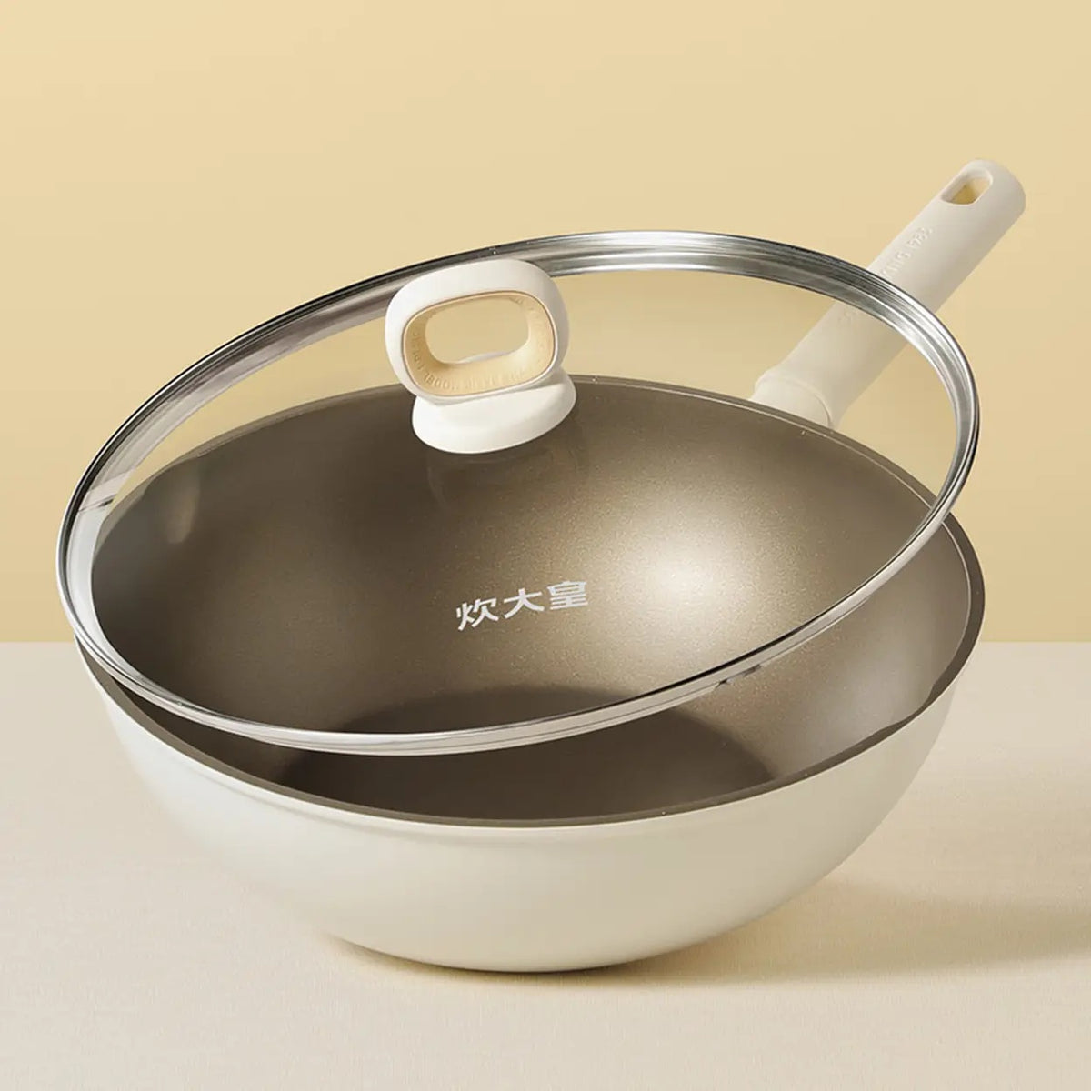 Wok COOKER KING avec couvercle en verre - Antiadhésif - 32 cm