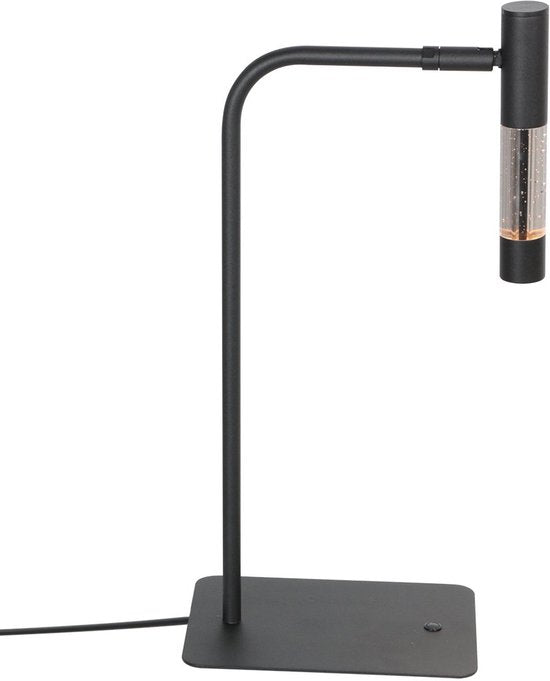 Lampe de table Alisio 4593ZW noire avec verre soufflé à la main, intensité réglable, hauteur 47 cm, luminaire design Steinhauer