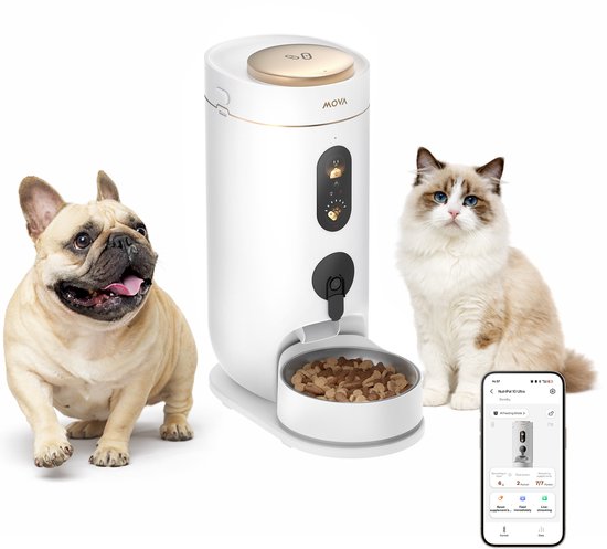 NutriPal 10 Ultra – Mangeoire automatique intelligente pour chats avec caméra HD, commande via application – 4 L – Blanc