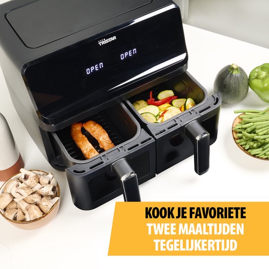 Tristar FR-9037 - Friteuse à air chaud XXL - 6,2 L - Avec hublot - 10 programmes de cuisson - Sans PFAS