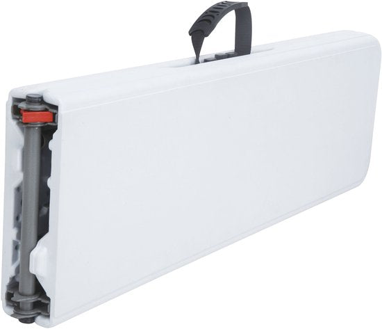 Banc de brasserie pliable AXI Elba – Blanc – 183 cm – Pliable – Avec poignées – Idéal pour les déplacements – Structure en acier et plastique HDPE – Jusqu'à 320 kg – Portable et peu encombrant