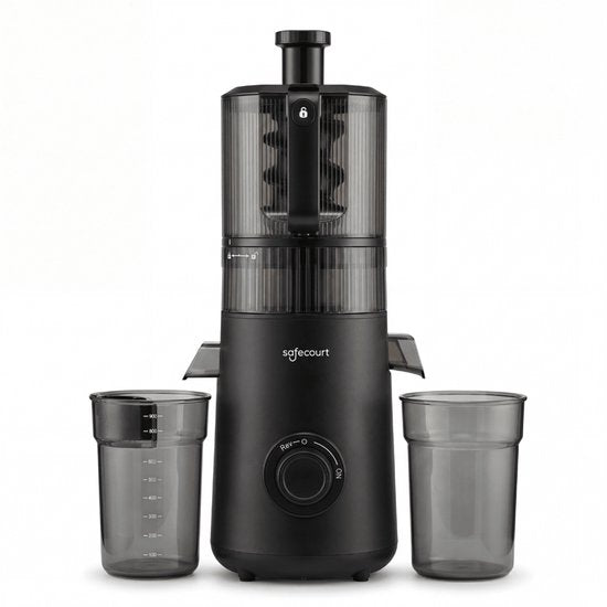 Safecourt Kitchen Slow Juicer XXL - moteur puissant [pré-coupe et technologie de pressage à froid] - nettoyage facile - sans BPA - centrifugeuse à jus noire