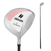 Driver de golf Coast pour femmes - Tête de club en aluminium de 460 cc - Manche en graphite - Noir et argent