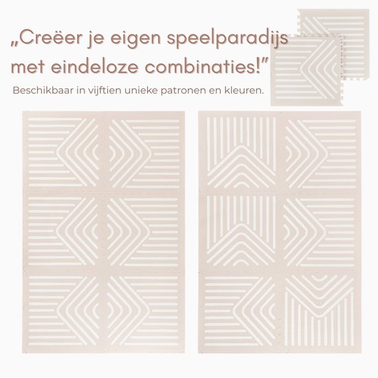 NilaFee™ - Tapis de jeu - Mousse - Bébé - Tapis d'éveil - Tapis de rampage - 180 x 120 x 1,5 cm - Tapis puzzle - Sac de rangement - Geometry Sandy
