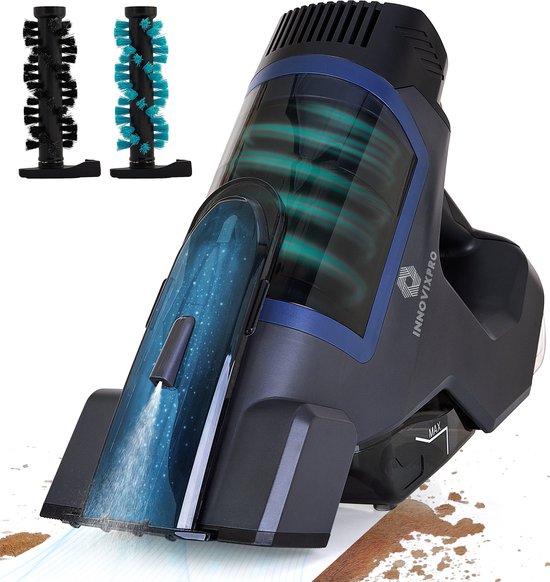 Innovixpro® Carpet Cleaner - Stain Cleaner - Powerful - Sofa Cleaner - Cleaning Machine - Spray Function - 2 Attachments - 45 Minutes Battery Life - Cordless Stain Remover ! - Noir