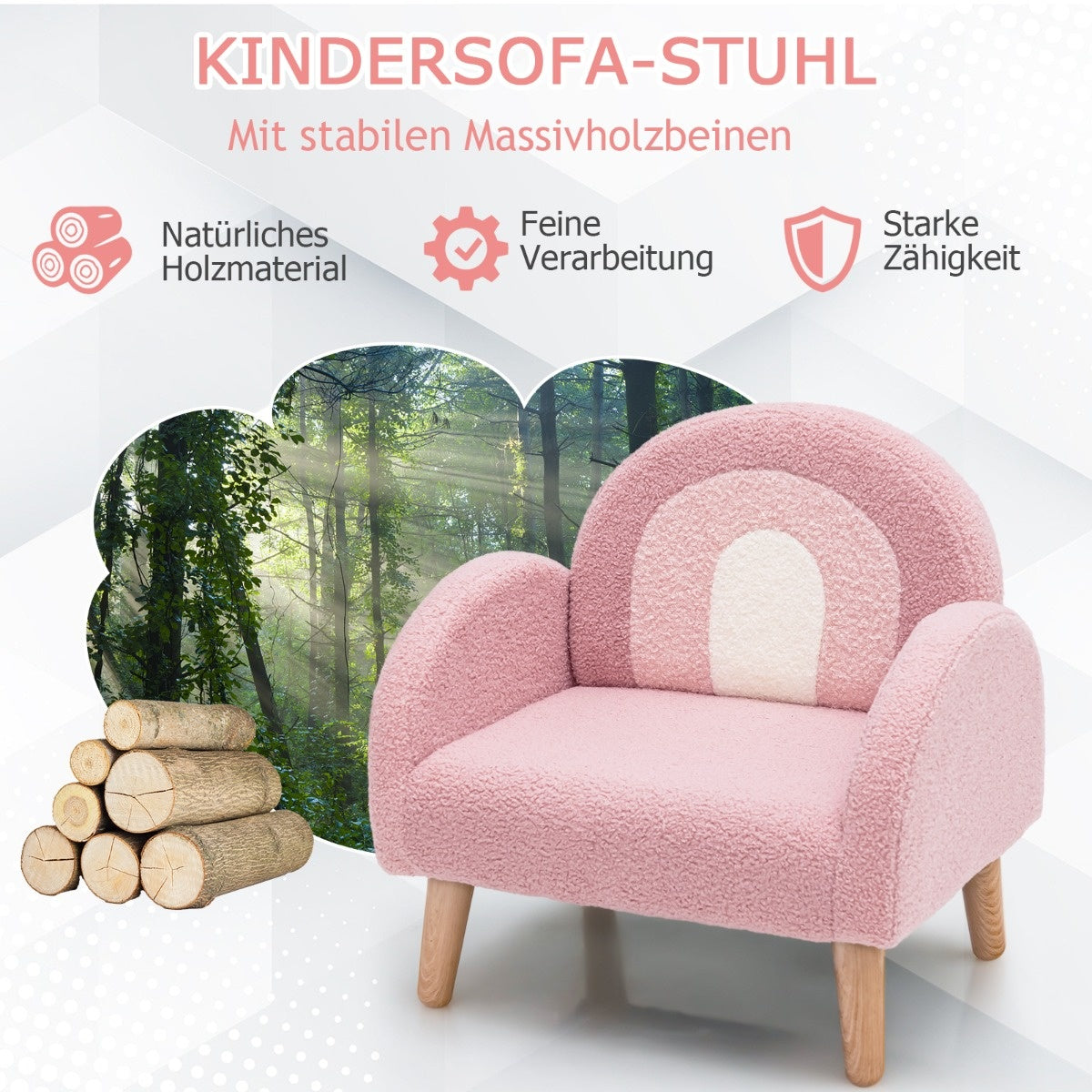 Coast Gededed Child Sofa with fixed wood legs Fauteuil pour enfants Pink