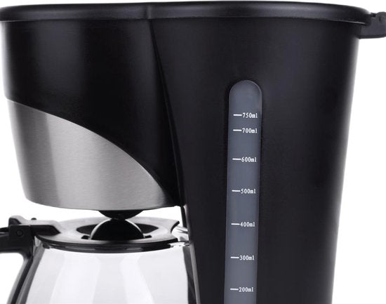 Cafetière Tristar CM-1235 - Cafetière à filtre 750 ml - Adaptée au camping - Fonctions numériques et minuterie - Pichet en verre, filtre à café amovible - 7 tasses - Noir