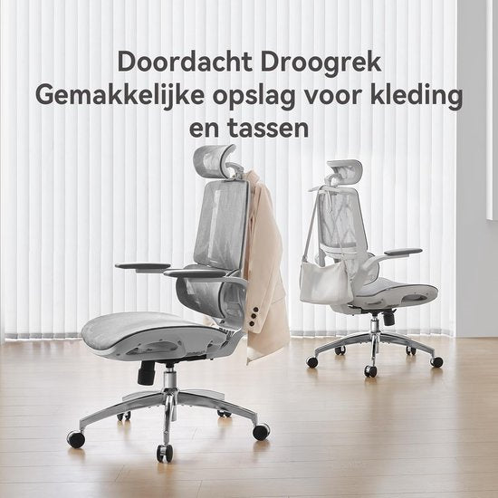 Sihoo M59AS : chaise de bureau ergonomique - Accoudoirs réglables en 3D et rabattables à 90° - Double dossier avec soutien lombaire adaptatif - Coussin d'assise en forme de selle - Maille de haute qualité - Certifié BIFMA/SGS - Jusqu'à 150 kg - 43,5 x 50,