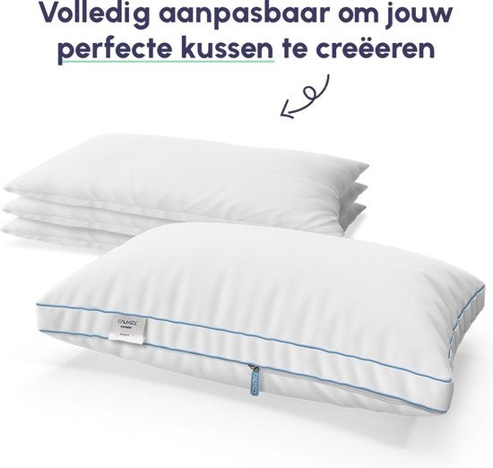 Calmzy Oreiller réglable - oreiller chambre à coucher - oreiller cervical - oreiller 50x60 - oreiller dormeur latéral