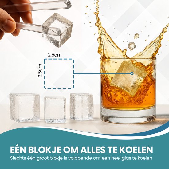 TTD® Luxury Ice Cube Mould with Lid - Set of 2 Pieces - 40 + 40 Smaller Square Ice Cubes - 100% Silicone - BPA Free - Ice Cube Mould