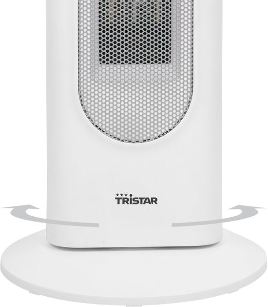 Radiateur électrique Tristar KA-5098 - Radiateur à tour en céramique - Télécommande - Convient pour 25 m² - Radiateur soufflant - Blanc