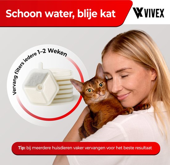 Vivex® Wireless Drinking Fountain Filters - Filtres pour fontaines à chat - Qualité supérieure - 10 pièces