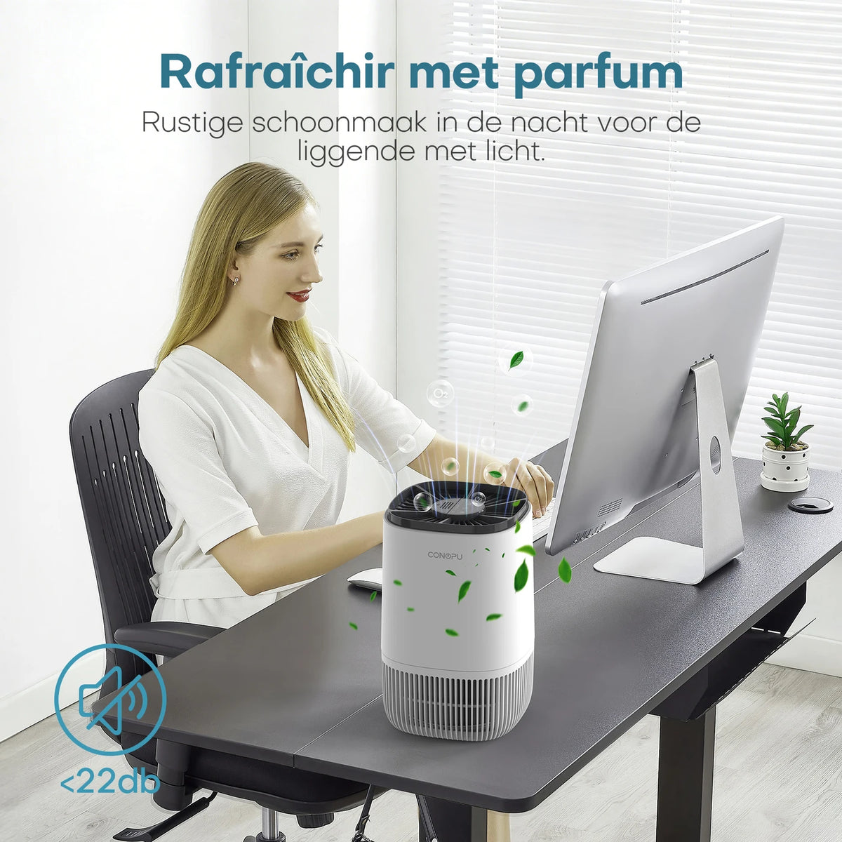 Purificateur d'air HEPA Conopu - Fonction anti-odeurs et minuterie - 17 × 17 × 26 cm