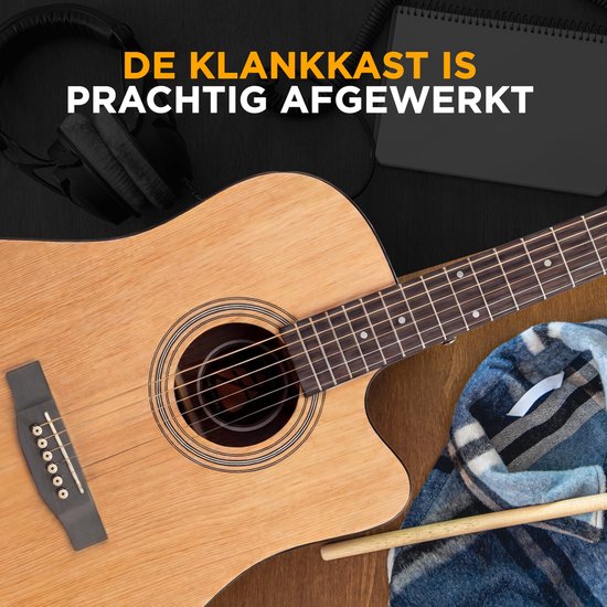 Guitare acoustique Finesse Premium - avec cours vidéo - 4/4 41" - Épicéa massif - Guitare western - Guitare pour enfants et adultes - Naturel