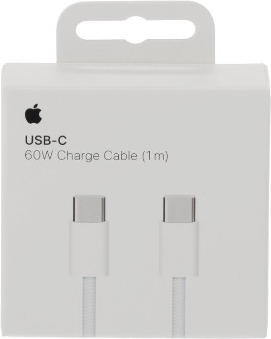 Apple - Câble de recharge USB-C - USB-C vers USB-C - 60 W - 1 m - Tissé - Blanc