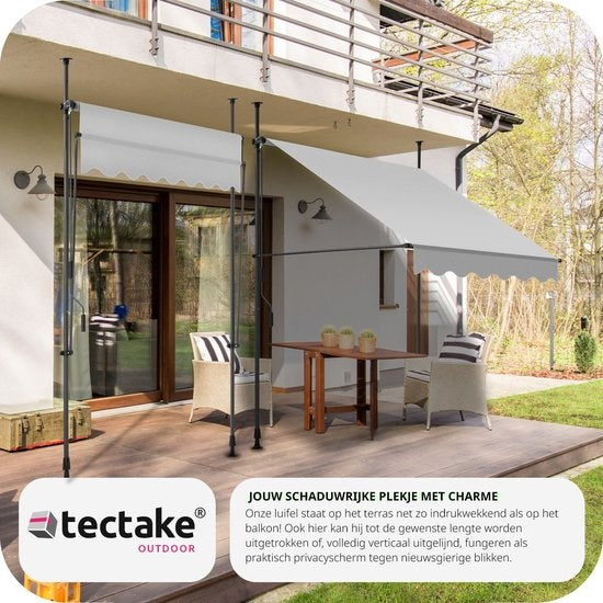 tectake Pare-soleil réglable - Pare-soleil - 150 x 180 cm - Gris clair