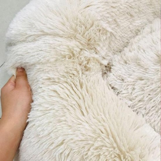 Snoozle Donut Hondenmand - Zacht en Luxe Hondenkussen - Wasbaar - Fluffy - Hondenmanden - 70cm - Licht Grijs